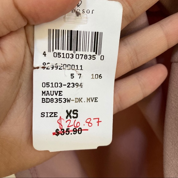 Windsor Cut Out Back Long Sleeves Dark Mauve Dress Size XS - Picture 4 of 12